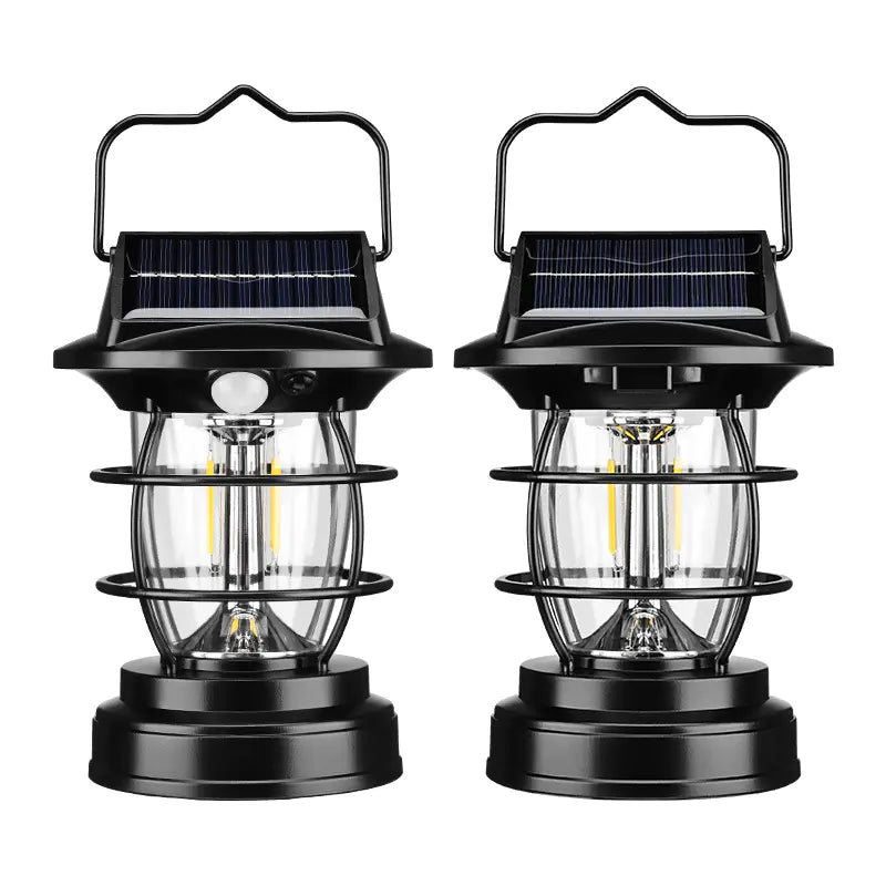 Outdoor Solar-Powered Camping Lantern - Waterproof & Vintage